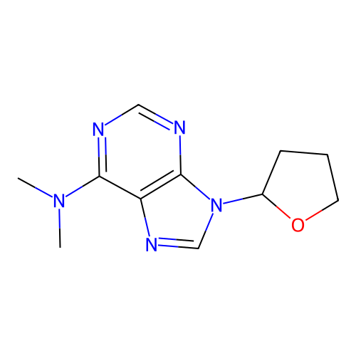 N,N-dimethyl-9-(oxolan-2-yl)purin-6-amine structure