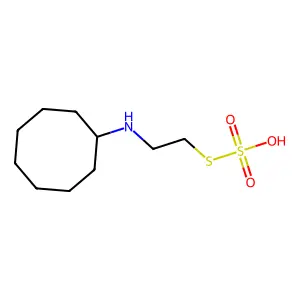 Ethanethiol, 2-cyclooctylamino-, hydrogen sulfate (ester) structure