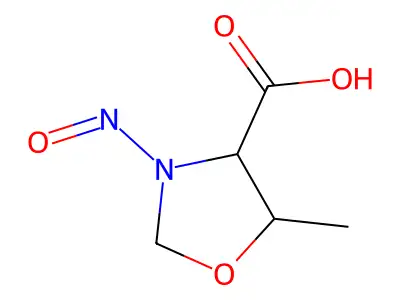 5-methyl-3-nitroso-1,3-oxazolidine-4-carboxylic Acid structure