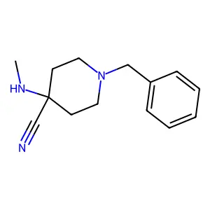 1-Benzyl-4-(methylamino)piperidine-4-carbonitrile structure