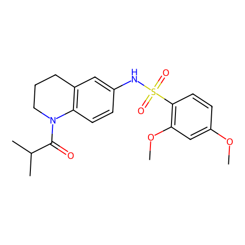 N-(1-isobutyryl-1,2,3,4-tetrahydroquinolin-6-yl)-2,4-dimethoxybenzenesulfonamide structure