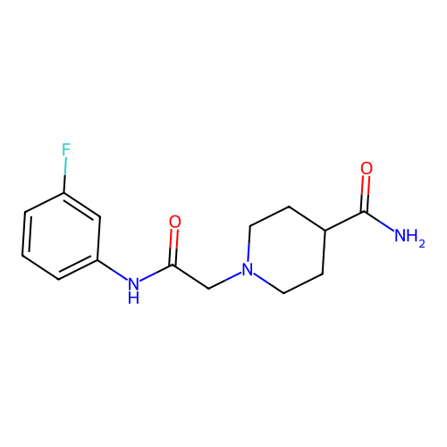 1-(2-((3-Fluorophenyl)amino)-2-oxoethyl)piperidine-4-carboxamide structure