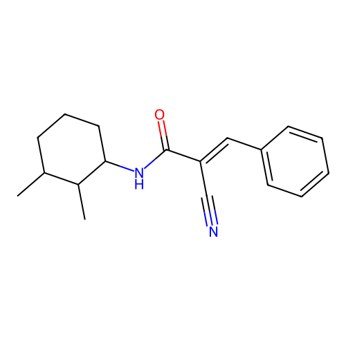 2-cyano-N-(2,3-dimethylcyclohexyl)-3-phenylprop-2-enamide structure