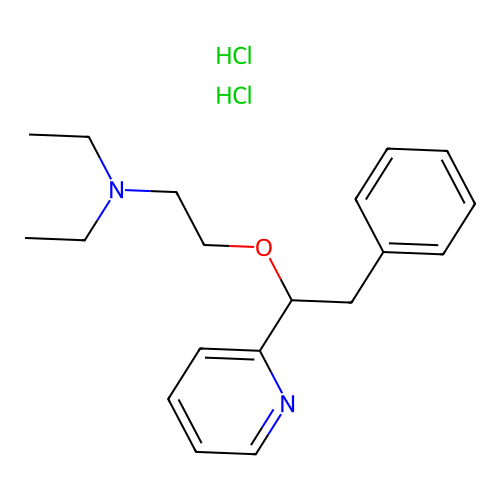 Pyridine, 2-(alpha-(2-(diethylamino)ethoxy)phenethyl)-, dihydrochloride structure