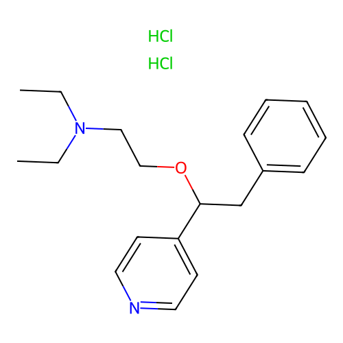 Pyridine, 4-(alpha-(2-(diethylamino)ethoxy)phenethyl)-, dihydrochloride structure