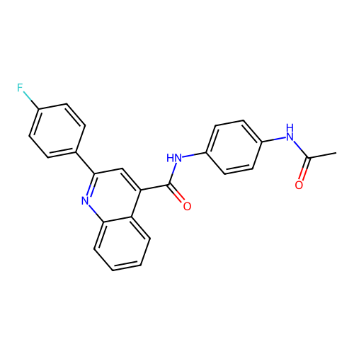 N-[4-(acetylamino)phenyl]-2-(4-fluorophenyl)quinoline-4-carboxamide structure