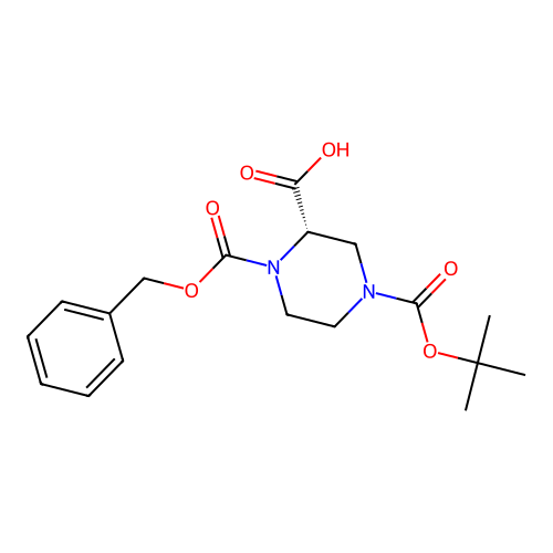(S)-1-((Benzyloxy)carbonyl)-4-(tert-butoxycarbonyl)piperazine-2-carboxylic acid structure
