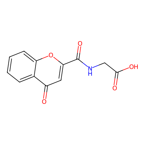 N-[(4-oxo-4H-chromen-2-yl)carbonyl]glycine structure