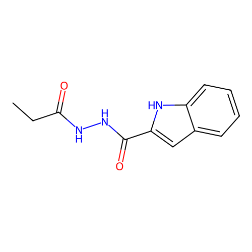N'-propanoyl-1H-indole-2-carbohydrazide structure