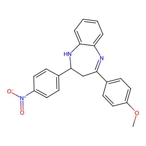 4-(4-methoxyphenyl)-2-(4-nitrophenyl)-2,3-dihydro-1H-1,5-benzodiazepine structure