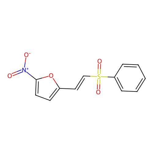 Furan, 2-nitro-5-(2-(phenylsulfonyl)vinyl)- structure