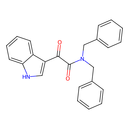 N,N-dibenzyl-2-(1H-indol-3-yl)-2-oxoacetamide structure
