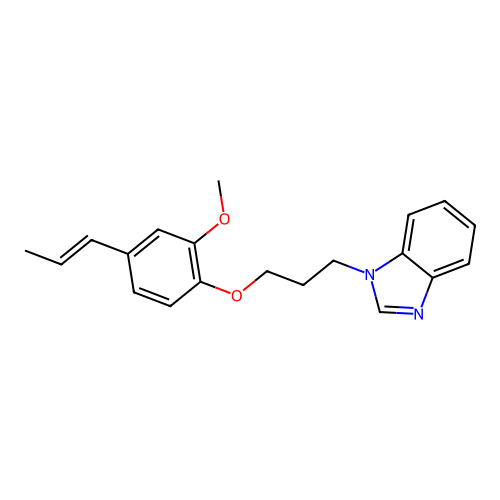 1-[3-[2-methoxy-4-[(E)-prop-1-enyl]phenoxy]propyl]benzimidazole structure