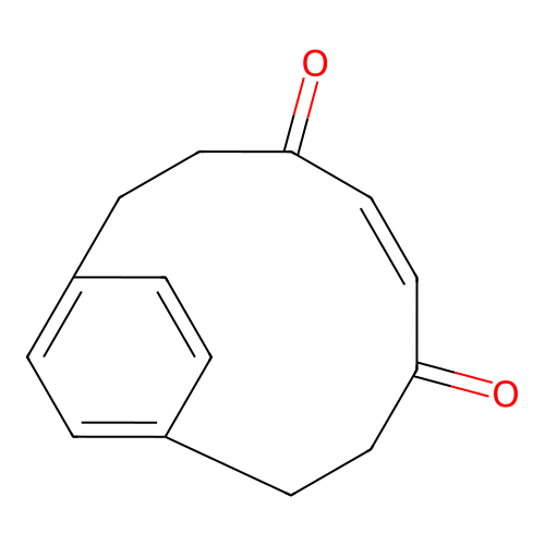Bicyclo[8.2.2]tetradeca-5,11,13,15-tetraene-4,7-dione structure