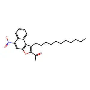 Ethanone, 1-(5-nitro-1-undecylnaphtho(2,1-b)furan-2-yl)- structure