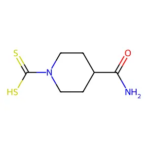 4-(Aminocarbonyl)-1-piperidinecarbodithioic acid structure