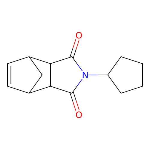 2-cyclopentyl-3a,4,7,7a-tetrahydro-1H-4,7-methanoisoindole-1,3(2H)-dione structure
