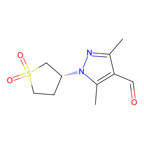 1-[(3R)-1,1-dioxothiolan-3-yl]-3,5-dimethylpyrazole-4-carbaldehyde structure