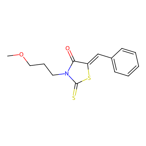 3-(3-Methoxypropyl)-5-(phenylmethylene)-2-thioxo-1,3-thiazolidin-4-one structure