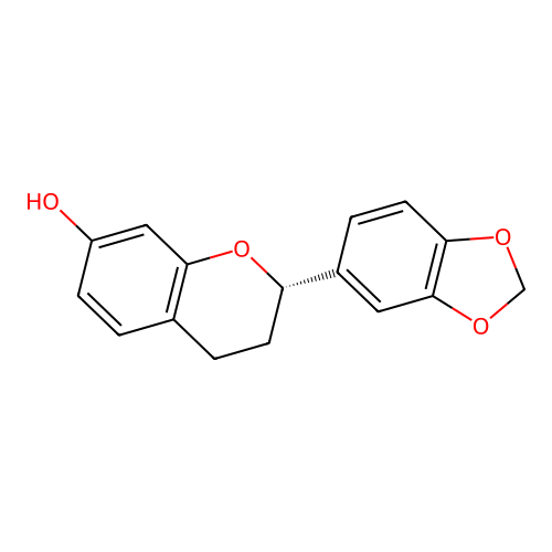 7-Hydroxy-3',4'-methylenedioxyflavan structure