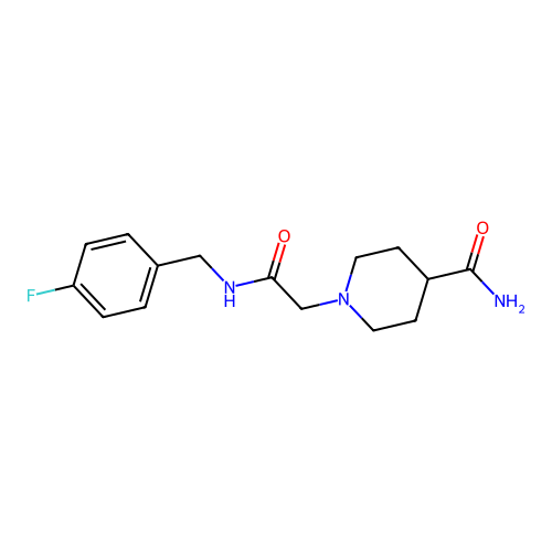 1-(2-((4-Fluorobenzyl)amino)-2-oxoethyl)piperidine-4-carboxamide structure