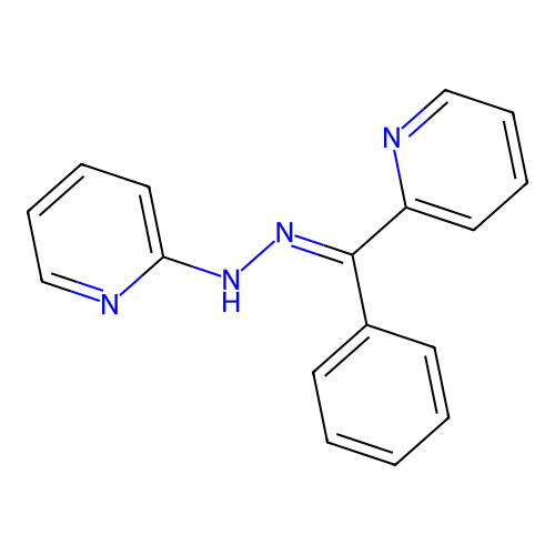 (E)-2-(Phenyl(2-(pyridin-2-yl)hydrazono)methyl)pyridine structure