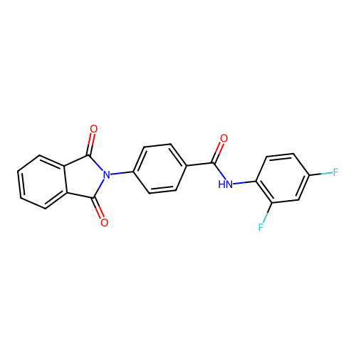 N-(2,4-difluorophenyl)-4-(1,3-dioxoisoindol-2-yl)benzamide structure