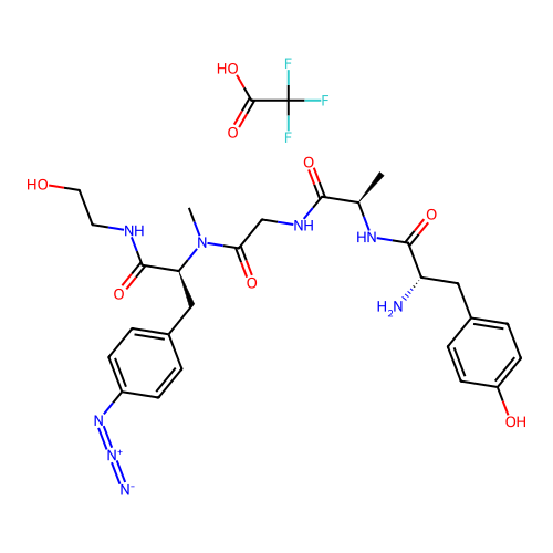 tyrosyl-alanyl-glycyl-(4-azidomethylphenylalanyl)-glycine-OH structure