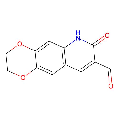 7-Oxo-2,3,6,7-tetrahydro[1,4]dioxino[2,3-g]quinoline-8-carbaldehyde structure