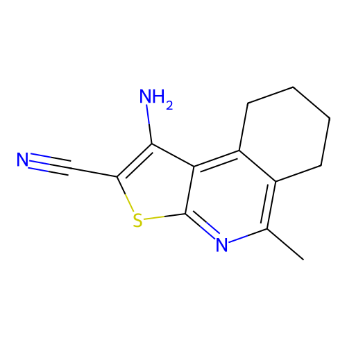 1-Amino-5-methyl-6,7,8,9-tetrahydrothieno[2,3-c]isoquinoline-2-carbonitrile structure