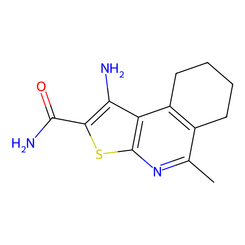 1-Amino-5-methyl-6,7,8,9-tetrahydrothieno[2,3-c]isoquinoline-2-carboxamide structure