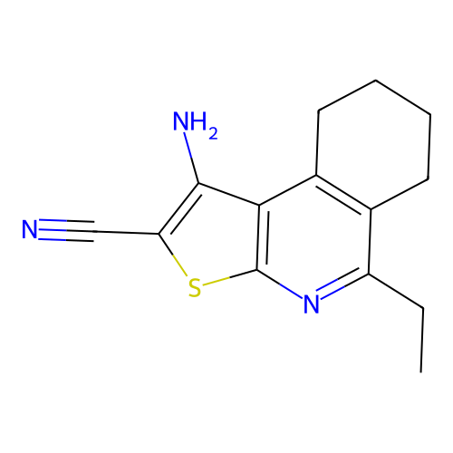 1-Amino-5-ethyl-6,7,8,9-tetrahydrothieno[2,3-c]isoquinoline-2-carbonitrile structure