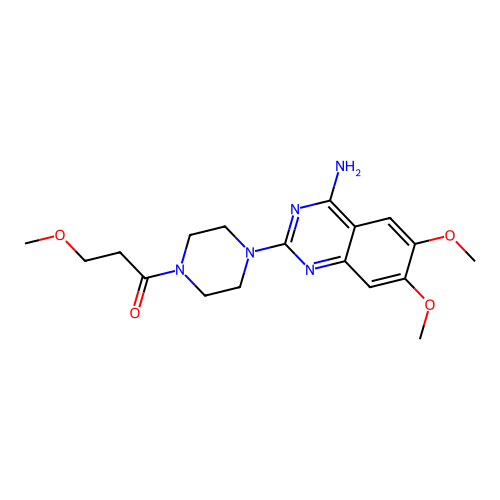 1-(4-Amino-6,7-dimethoxy-2-quinazolinyl)-4-(3-methoxypropionyl) piperazine structure