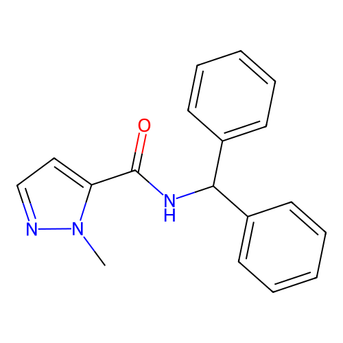 N-benzhydryl-2-methylpyrazole-3-carboxamide structure
