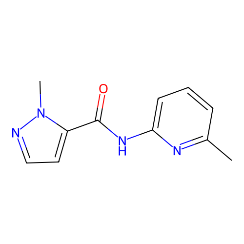 1-methyl-N-(6-methylpyridin-2-yl)-1H-pyrazole-5-carboxamide structure