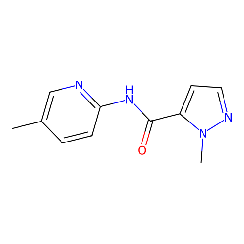 2-methyl-N-(5-methylpyridin-2-yl)pyrazole-3-carboxamide structure