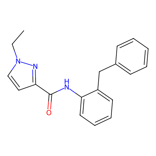 N-(2-benzylphenyl)-1-ethylpyrazole-3-carboxamide structure
