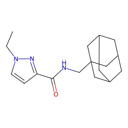 N-(1-adamantylmethyl)-1-ethylpyrazole-3-carboxamide structure