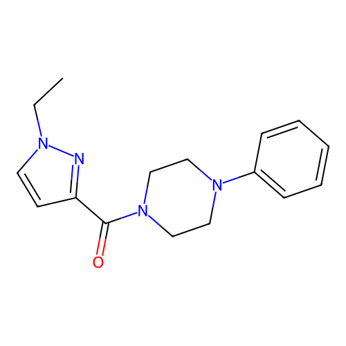 (1-ethyl-1H-pyrazol-3-yl)(4-phenylpiperazin-1-yl)methanone structure