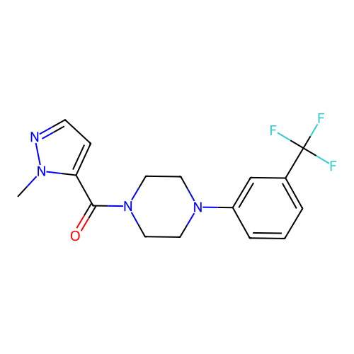 (2-Methylpyrazol-3-yl)-[4-[3-(trifluoromethyl)phenyl]piperazin-1-yl]methanone structure