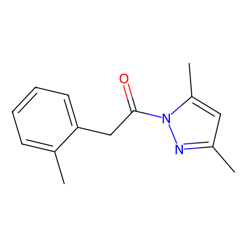 1-(3,5-Dimethylpyrazol-1-yl)-2-(2-methylphenyl)ethanone structure