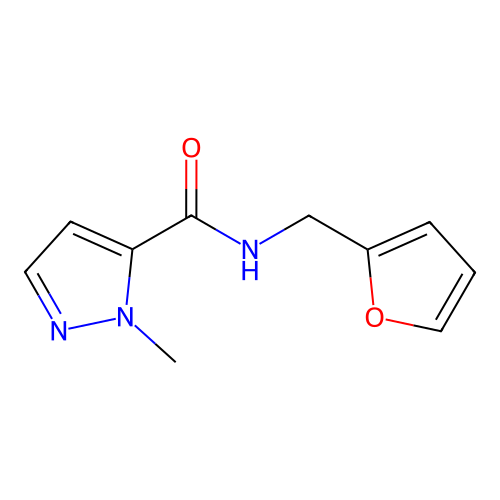N-(furan-2-ylmethyl)-2-methylpyrazole-3-carboxamide structure