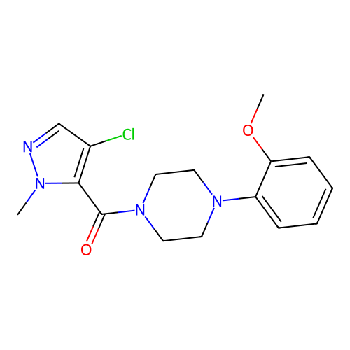 (4-Chloro-2-methylpyrazol-3-yl)-[4-(2-methoxyphenyl)piperazin-1-yl]methanone structure