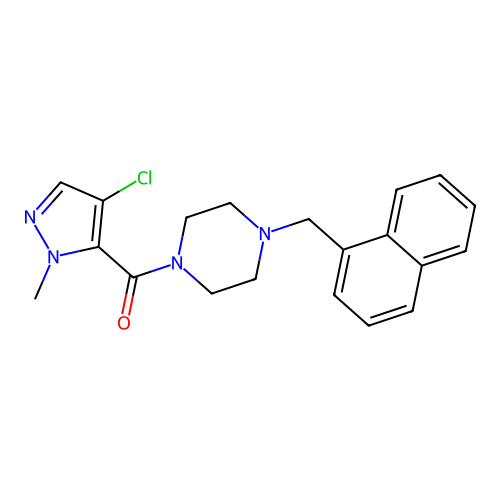 (4-chloro-2-methylpyrazol-3-yl)-[4-(naphthalen-1-ylmethyl)piperazin-1-yl]methanone structure