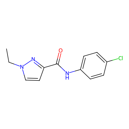 N-(4-chlorophenyl)-1-ethyl-1H-pyrazole-3-carboxamide structure