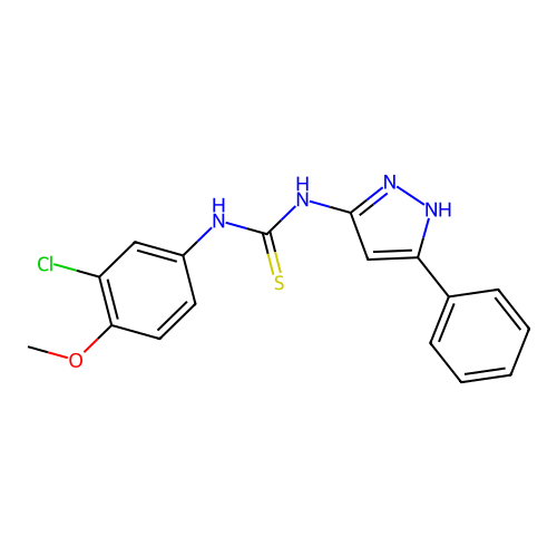 N-(3-chloro-4-methoxyphenyl)-N'-(3-phenyl-1H-pyrazol-5-yl)thiourea structure