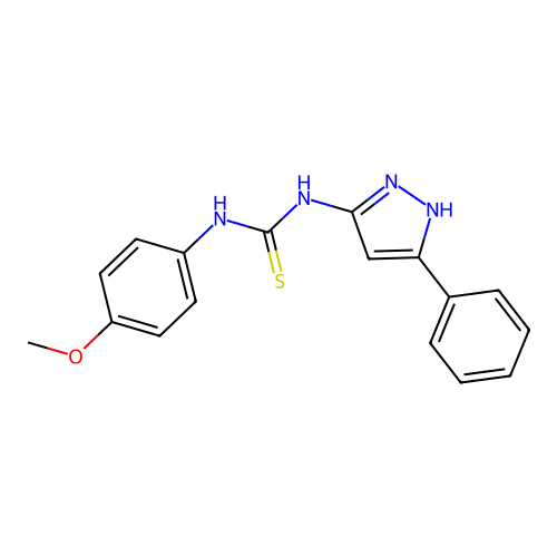 1-(4-methoxyphenyl)-3-(3-phenyl-1H-pyrazol-5-yl)thiourea structure
