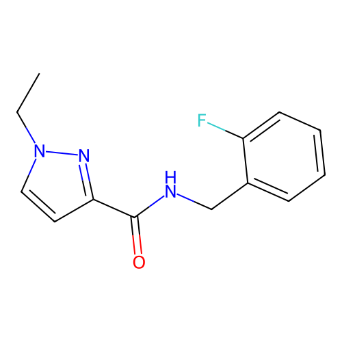 1-ethyl-N-[(2-fluorophenyl)methyl]pyrazole-3-carboxamide structure