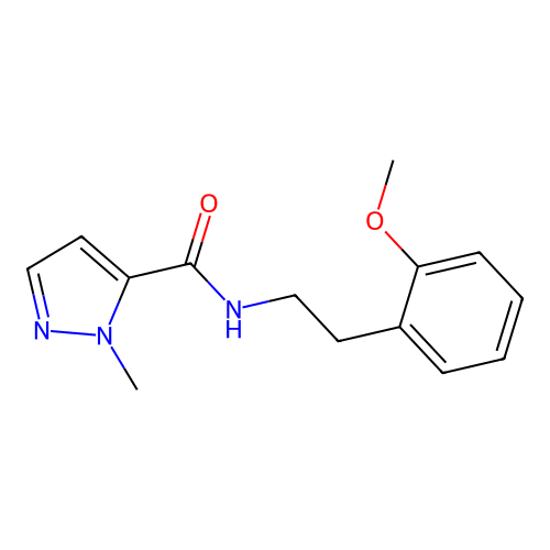 N-[2-(2-methoxyphenyl)ethyl]-2-methylpyrazole-3-carboxamide structure