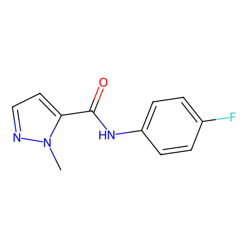 N-(4-fluorophenyl)-1-methyl-1H-pyrazole-5-carboxamide structure
